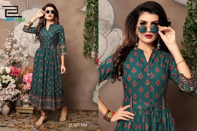 Walkway Vol 1 By Blue Hills Rayon Printed Gown Wholesale In India